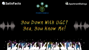 you down with ugc? yeah, you know me! title plus power panels and apartment ratings and satisfacts logos and crowd cheering